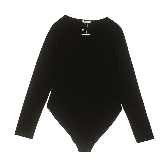 (A8) MANGOPOP Women's Basic Scoop Neck LongSleeve Bodysuit Suit, Size Small, NWT - Picture 4 of 9